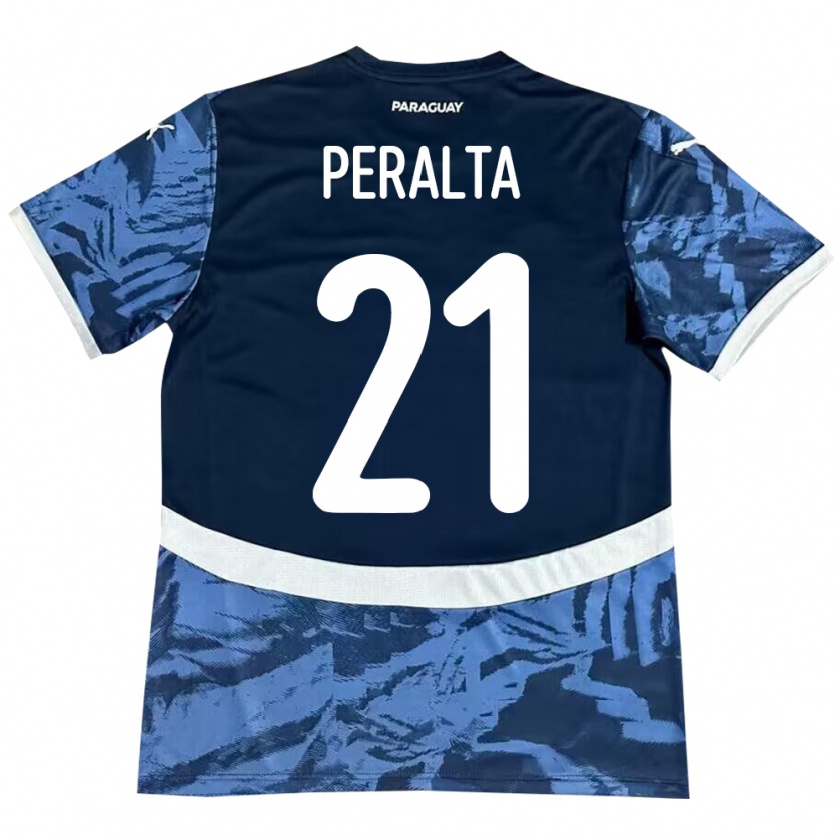 Kandiny Női Paraguay Fabrizio Peralta #21 Kék Idegenbeli Jersey 24-26 Mez Póló Ing