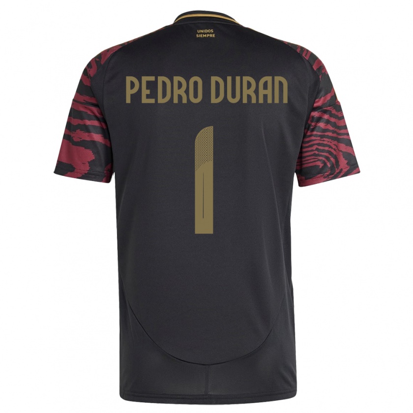 Kandiny Női Peru Juan Pedro Durán #1 Fekete Idegenbeli Jersey 24-26 Mez Póló Ing