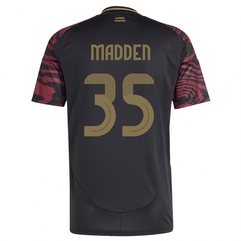 Kandiny Női Peru Savannah Madden #35 Fekete Idegenbeli Jersey 24-26 Mez Póló Ing