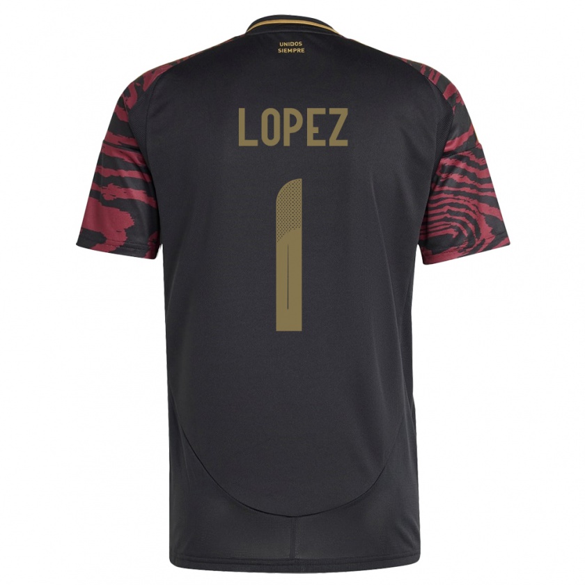 Kandiny Női Peru Karla Lopez #1 Fekete Idegenbeli Jersey 24-26 Mez Póló Ing