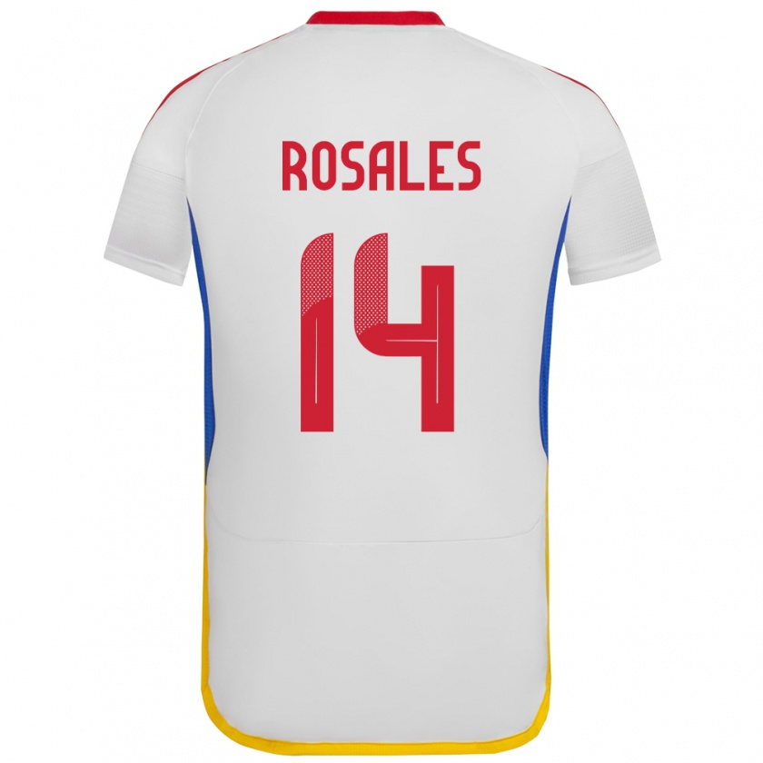 Kandiny Női Venezuela Roberto Rosales #14 Fehér Idegenbeli Jersey 24-26 Mez Póló Ing