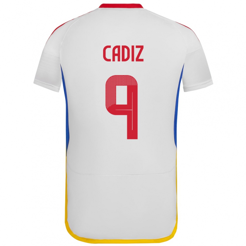 Kandiny Női Venezuela Jhonder Cádiz #9 Fehér Idegenbeli Jersey 24-26 Mez Póló Ing