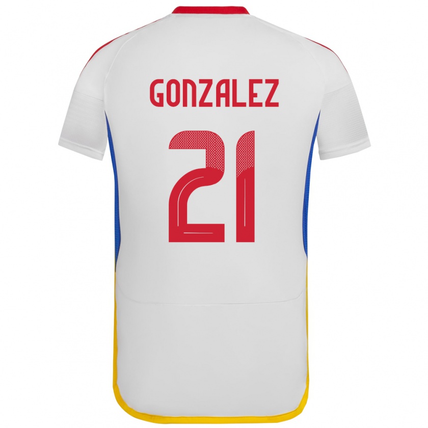 Kandiny Női Venezuela Alexander González #21 Fehér Idegenbeli Jersey 24-26 Mez Póló Ing