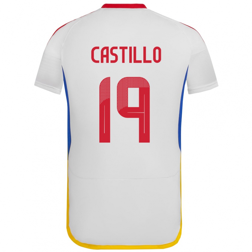 Kandiny Női Venezuela Bryan Castillo #19 Fehér Idegenbeli Jersey 24-26 Mez Póló Ing