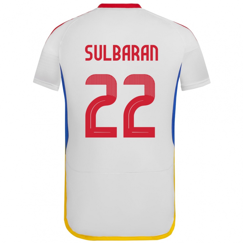 Kandiny Női Venezuela Manuel Sulbarán #22 Fehér Idegenbeli Jersey 24-26 Mez Póló Ing