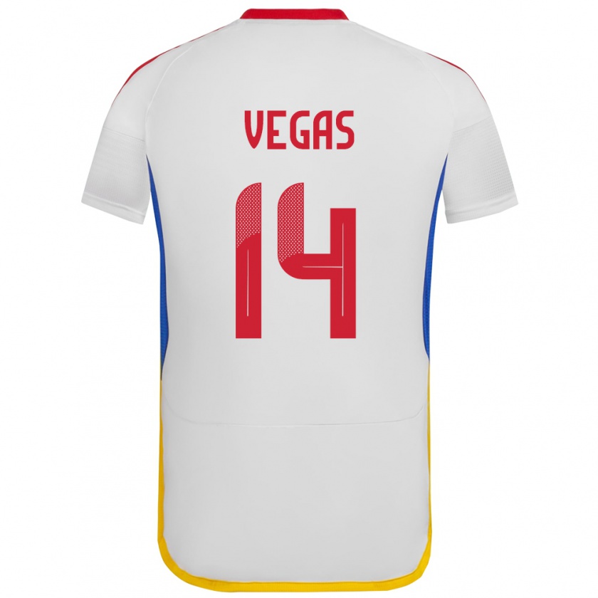 Kandiny Női Venezuela Miguel Vegas #14 Fehér Idegenbeli Jersey 24-26 Mez Póló Ing