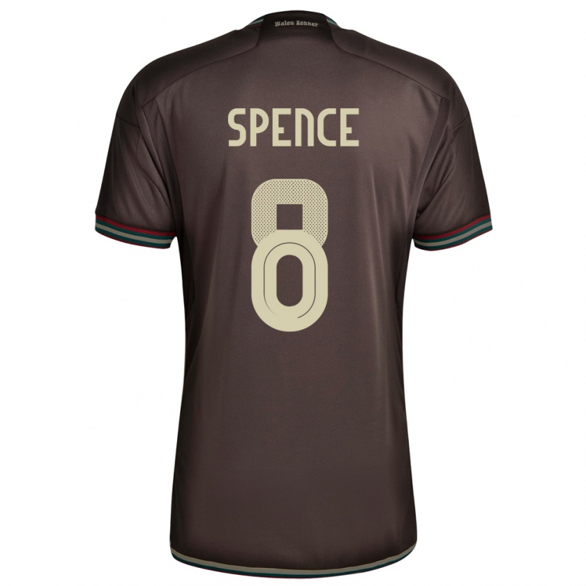 Kandiny Női Jamaica Drew Spence #8 Éjszakai Barna Idegenbeli Jersey 24-26 Mez Póló Ing