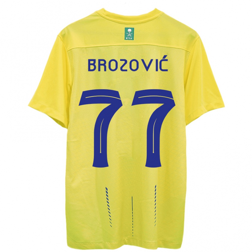 Kandiny Gyermek Marcelo Brozovic #77 Sárga Hazai Jersey 2023/24 Mez Póló Ing