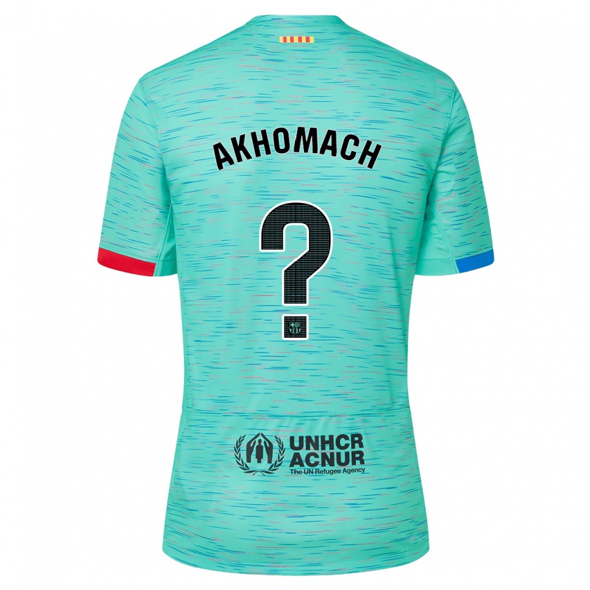 Kandiny Gyermek Ilias Akhomach #0 Light Aqua Harmadik Számú Jersey 2023/24 Mez Póló Ing