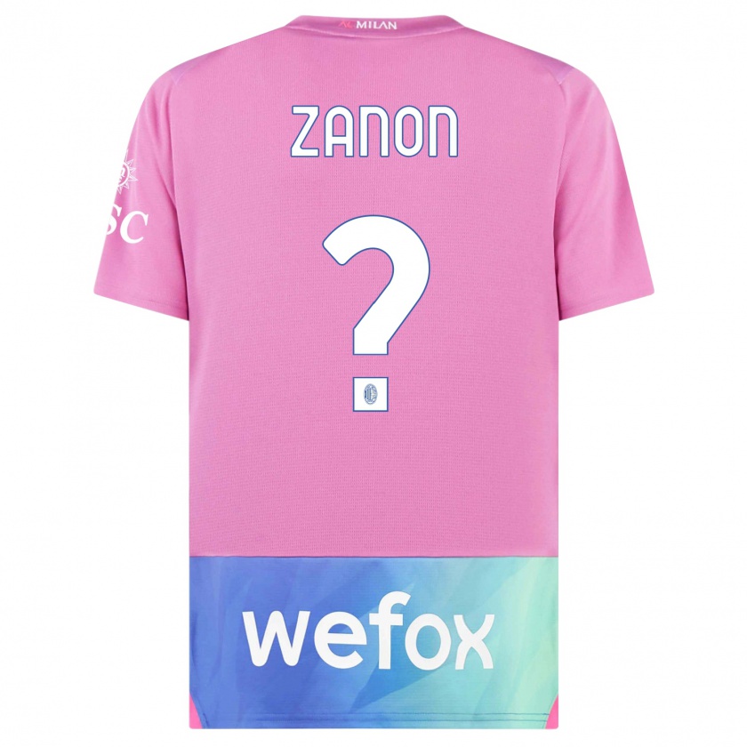 Kandiny Gyermek Thomas Zanon #0 Pink Lila Harmadik Számú Jersey 2023/24 Mez Póló Ing