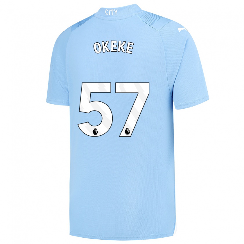 Kandiny Férfi Michael Okeke #57 Világoskék Hazai Jersey 2023/24 Mez Póló Ing