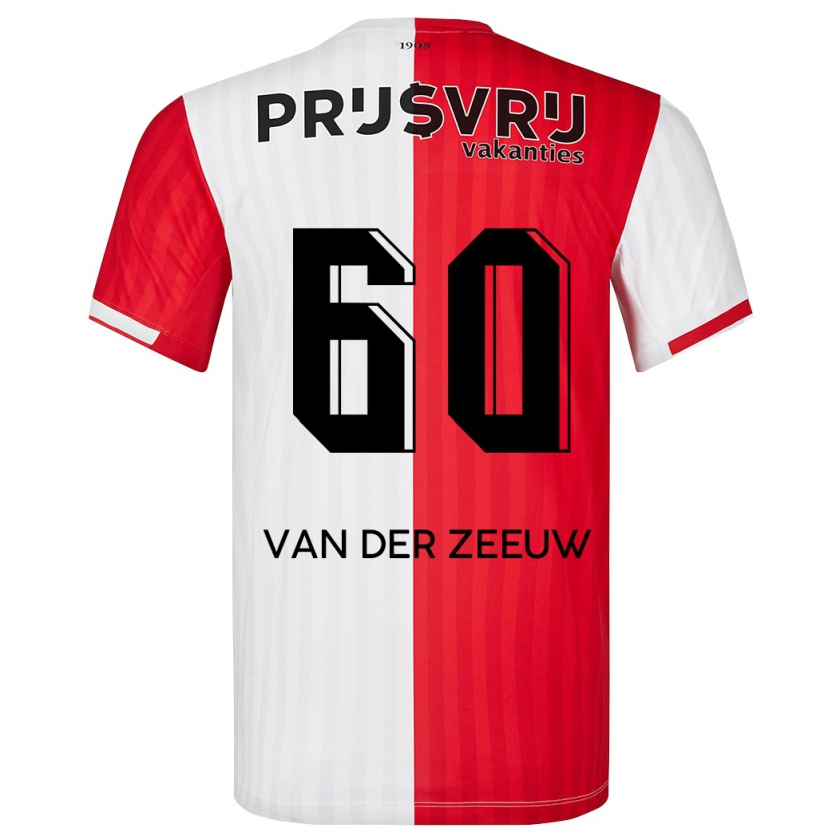 Kandiny Férfi Twan Van Der Zeeuw #60 Piros Fehér Hazai Jersey 2023/24 Mez Póló Ing