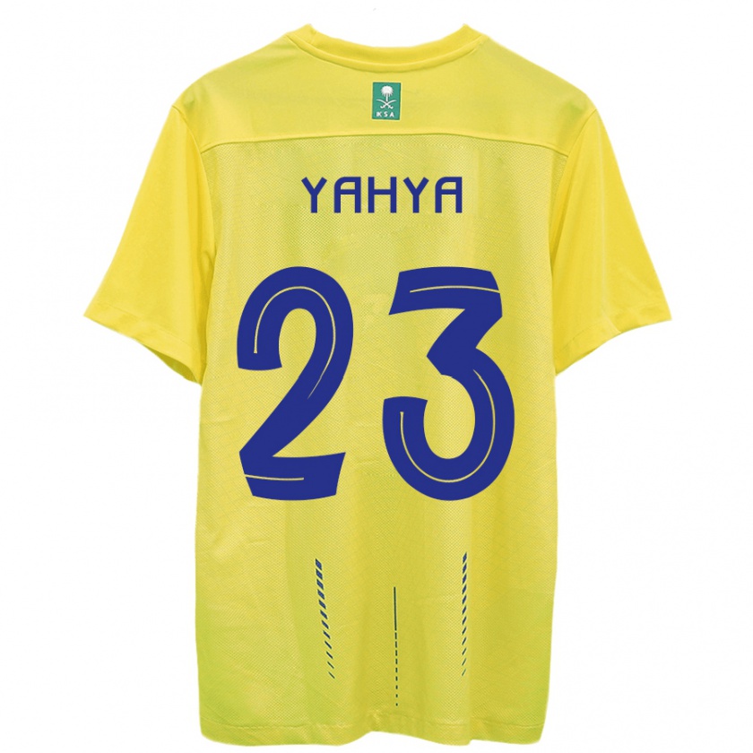 Kandiny Férfi Ayman Yahya #23 Sárga Hazai Jersey 2023/24 Mez Póló Ing