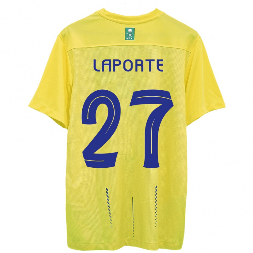 Kandiny Férfi Aymeric Laporte #27 Sárga Hazai Jersey 2023/24 Mez Póló Ing