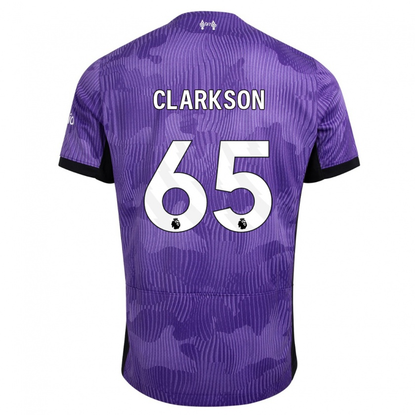 Kandiny Férfi Leighton Clarkson #65 Lila Harmadik Számú Jersey 2023/24 Mez Póló Ing