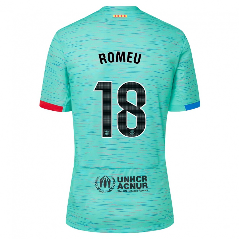 Kandiny Férfi Oriol Romeu #18 Light Aqua Harmadik Számú Jersey 2023/24 Mez Póló Ing