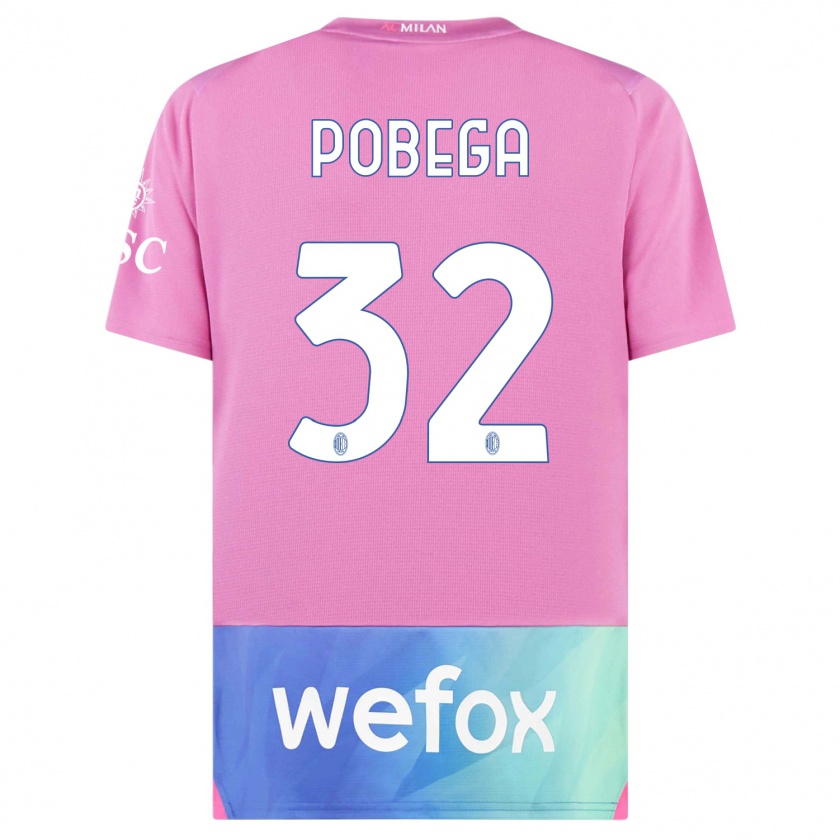 Kandiny Férfi Tommaso Pobega #32 Pink Lila Harmadik Számú Jersey 2023/24 Mez Póló Ing