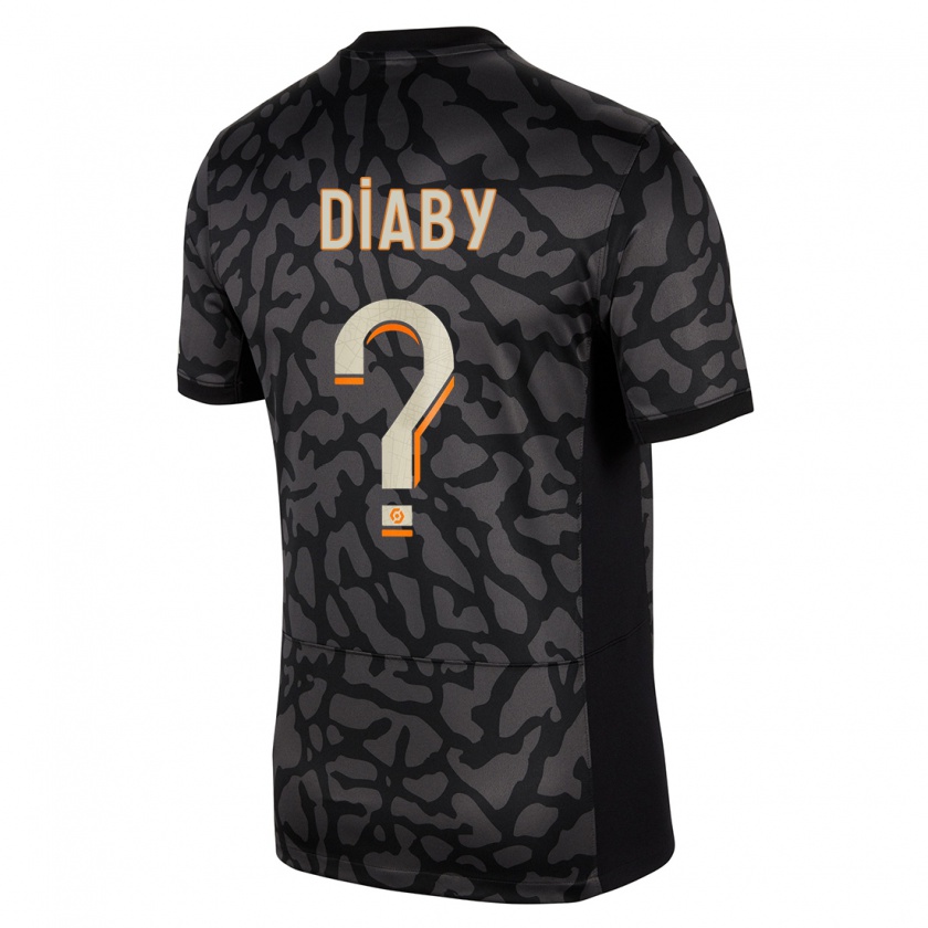 Kandiny Férfi Ibrahima Diaby #0 Fekete Harmadik Számú Jersey 2023/24 Mez Póló Ing