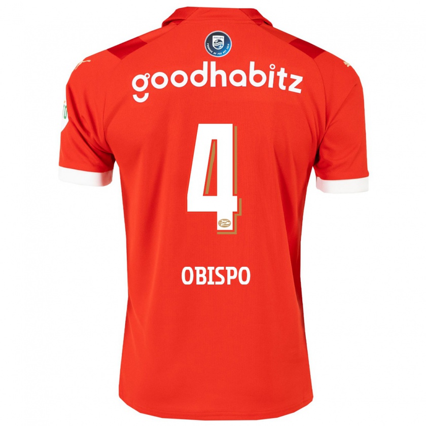 Kandiny Női Armando Obispo #4 Piros Hazai Jersey 2023/24 Mez Póló Ing