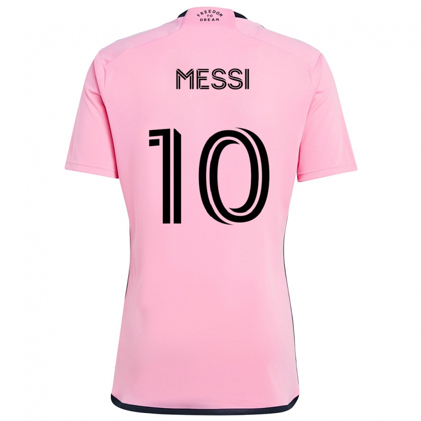 Kandiny Gyermek Lionel Messi #10 Rózsaszín Hazai Jersey 2024/25 Mez Póló Ing