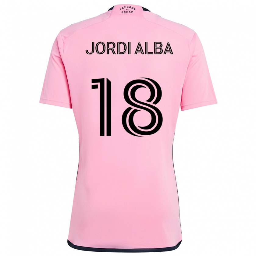 Kandiny Gyermek Jordi Alba #18 Rózsaszín Hazai Jersey 2024/25 Mez Póló Ing