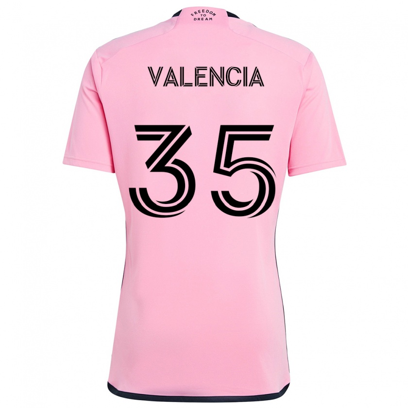 Kandiny Gyermek Felipe Valencia #35 Rózsaszín Hazai Jersey 2024/25 Mez Póló Ing