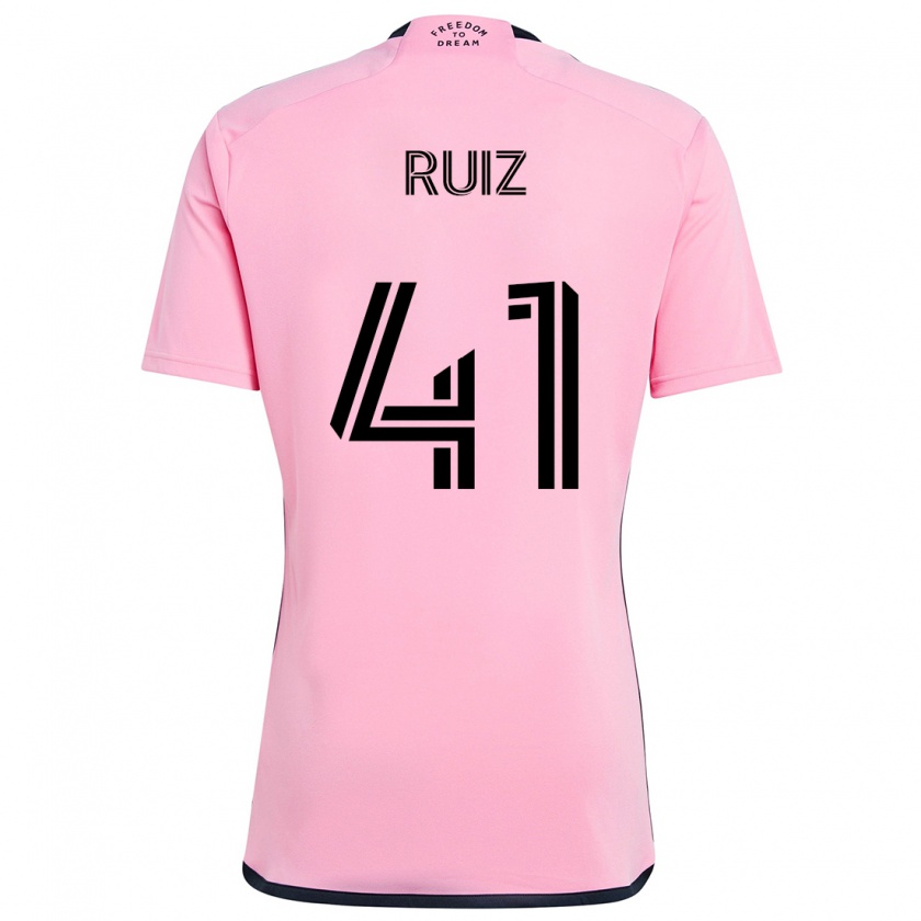 Kandiny Gyermek David Ruíz #41 Rózsaszín Hazai Jersey 2024/25 Mez Póló Ing