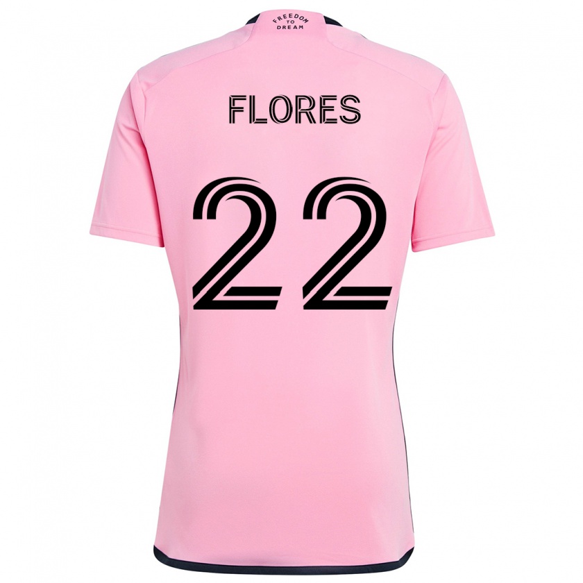 Kandiny Gyermek Alejandro Flores #22 Rózsaszín Hazai Jersey 2024/25 Mez Póló Ing