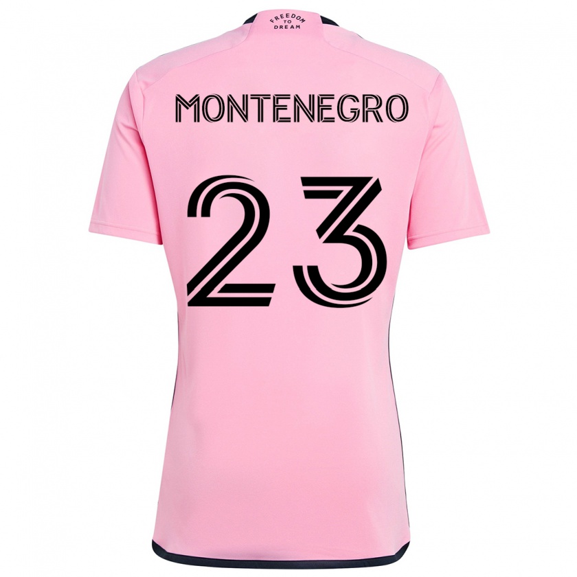 Kandiny Gyermek Ricardo Montenegro #23 Rózsaszín Hazai Jersey 2024/25 Mez Póló Ing