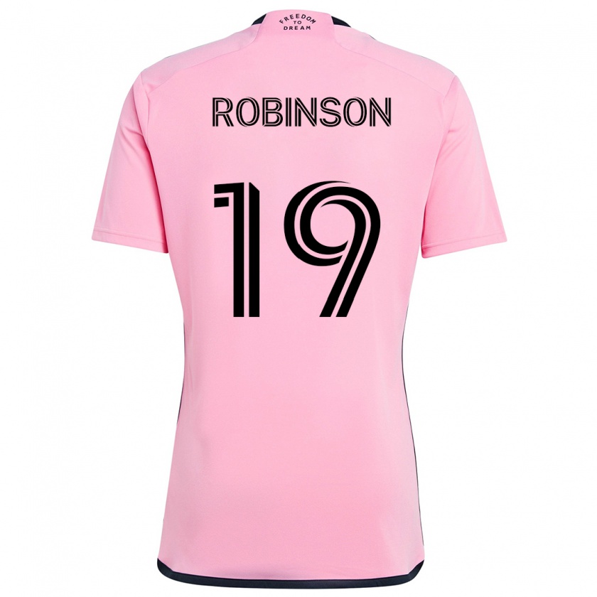 Kandiny Gyermek Robbie Robinson #19 Rózsaszín Hazai Jersey 2024/25 Mez Póló Ing