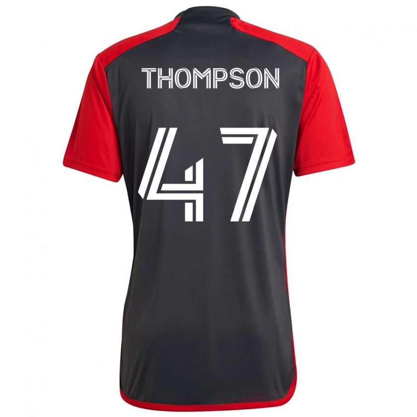 Kandiny Gyermek Kosi Thompson #47 Szürke Vörös Hazai Jersey 2024/25 Mez Póló Ing