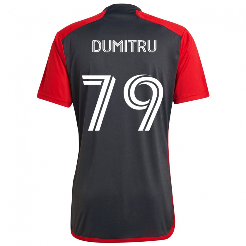 Kandiny Gyermek Andrei Dumitru #79 Szürke Vörös Hazai Jersey 2024/25 Mez Póló Ing