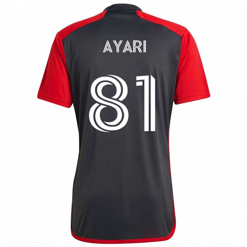 Kandiny Gyermek Hassan Ayari #81 Szürke Vörös Hazai Jersey 2024/25 Mez Póló Ing