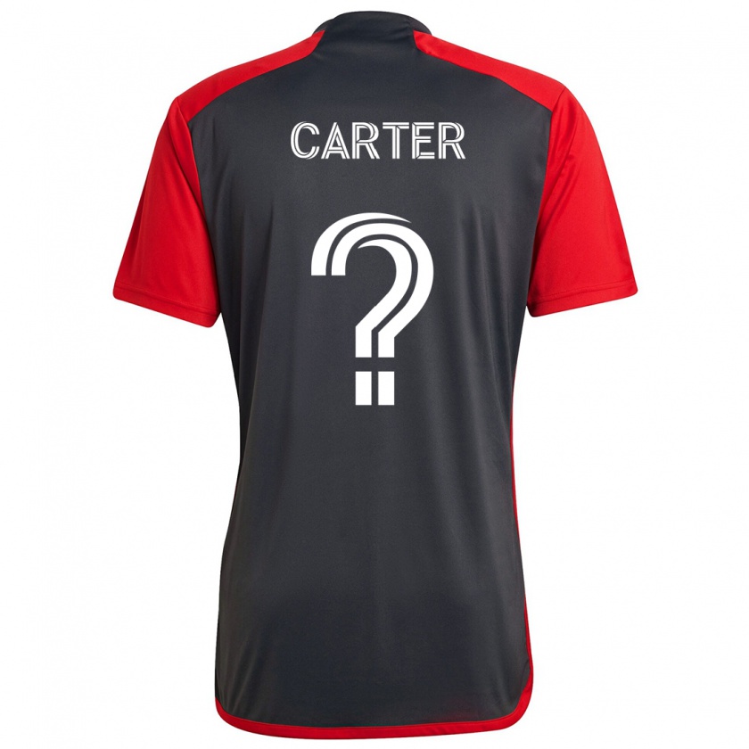 Kandiny Gyermek Ajahni Carter #0 Szürke Vörös Hazai Jersey 2024/25 Mez Póló Ing