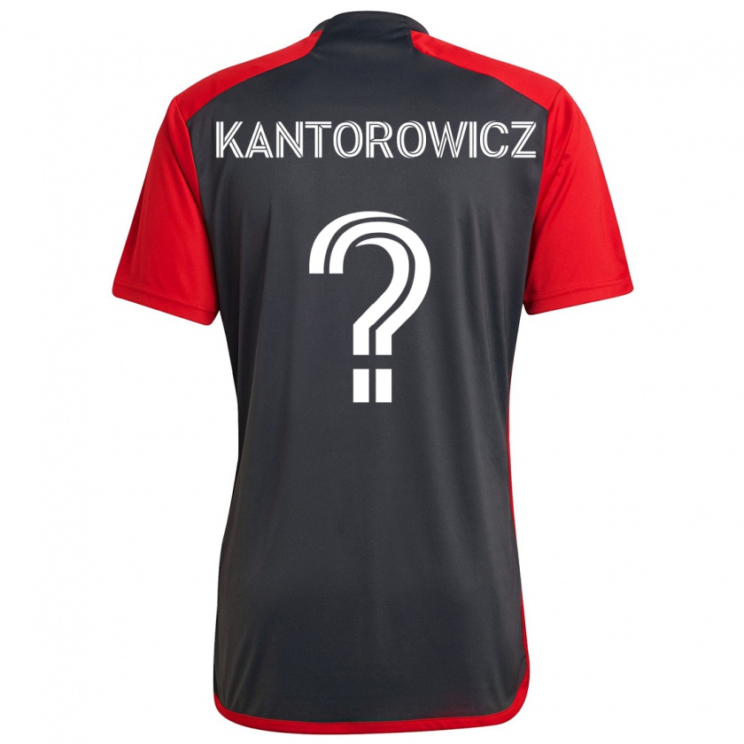 Kandiny Gyermek Dominic Kantorowicz #0 Szürke Vörös Hazai Jersey 2024/25 Mez Póló Ing