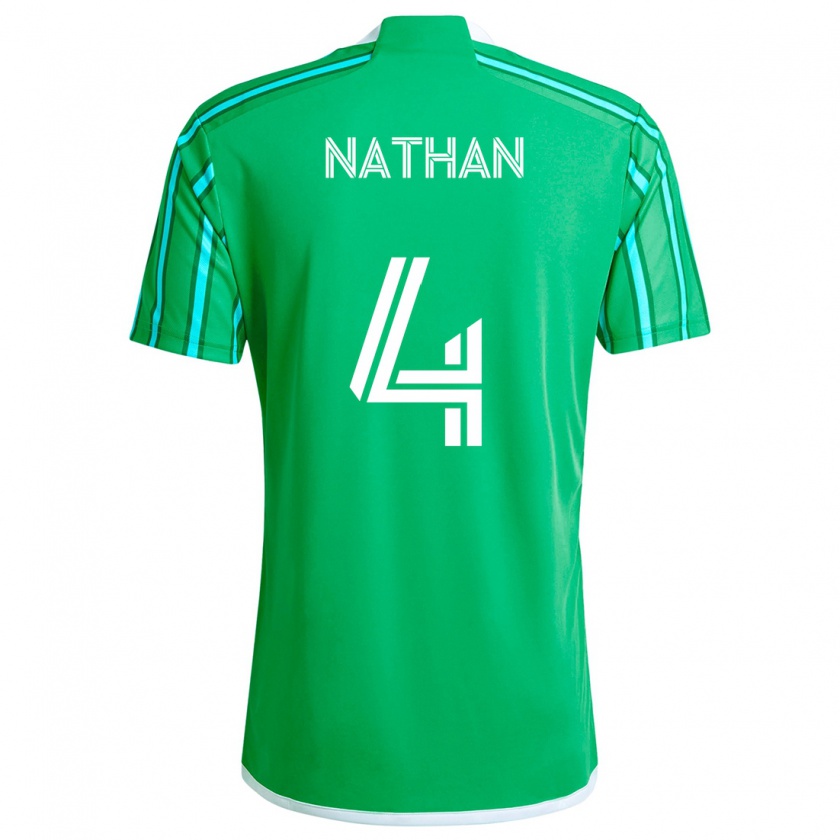 Kandiny Gyermek Nathan #4 Zöld Fehér Hazai Jersey 2024/25 Mez Póló Ing