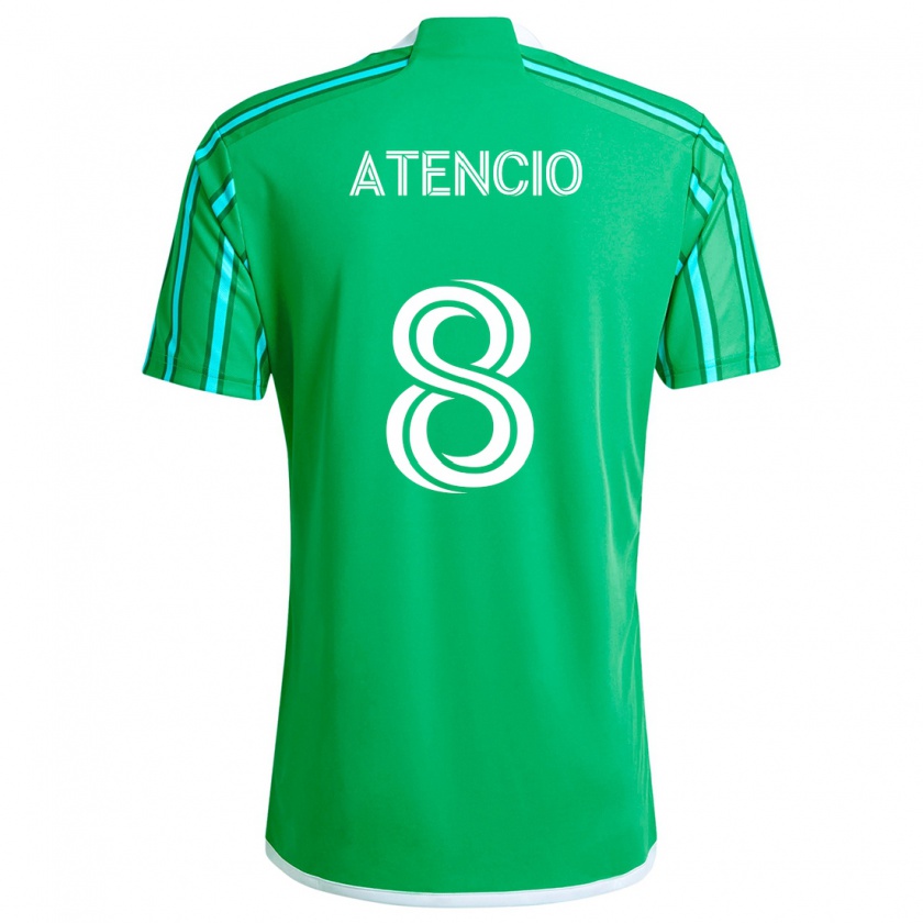 Kandiny Gyermek Josh Atencio #8 Zöld Fehér Hazai Jersey 2024/25 Mez Póló Ing