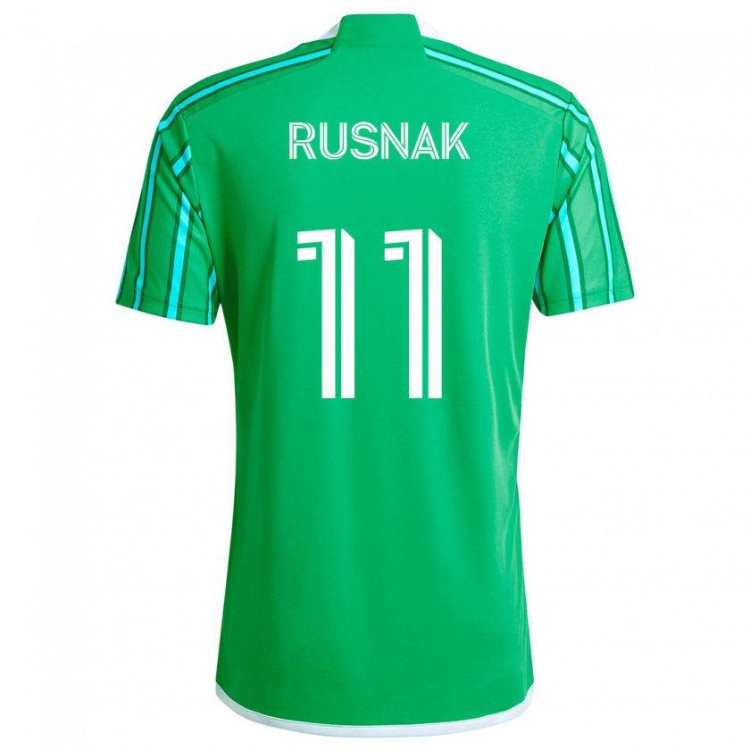 Kandiny Gyermek Albert Rusnák #11 Zöld Fehér Hazai Jersey 2024/25 Mez Póló Ing