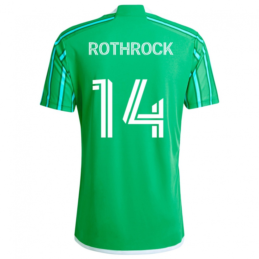 Kandiny Gyermek Paul Rothrock #14 Zöld Fehér Hazai Jersey 2024/25 Mez Póló Ing