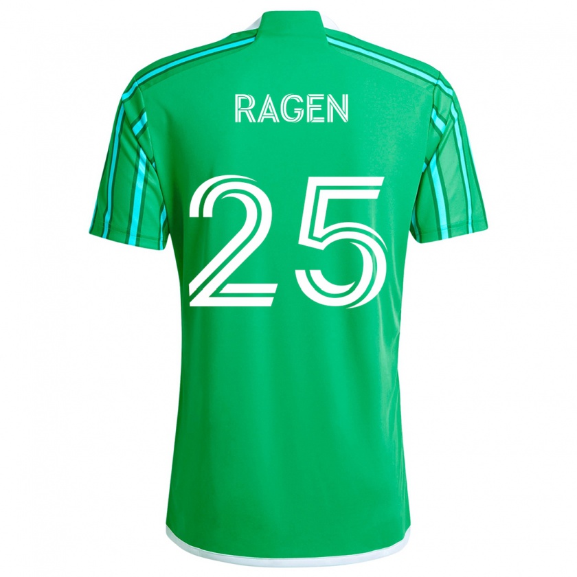 Kandiny Gyermek Jackson Ragen #25 Zöld Fehér Hazai Jersey 2024/25 Mez Póló Ing