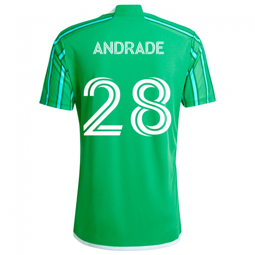 Kandiny Gyermek Yeimar Gómez Andrade #28 Zöld Fehér Hazai Jersey 2024/25 Mez Póló Ing