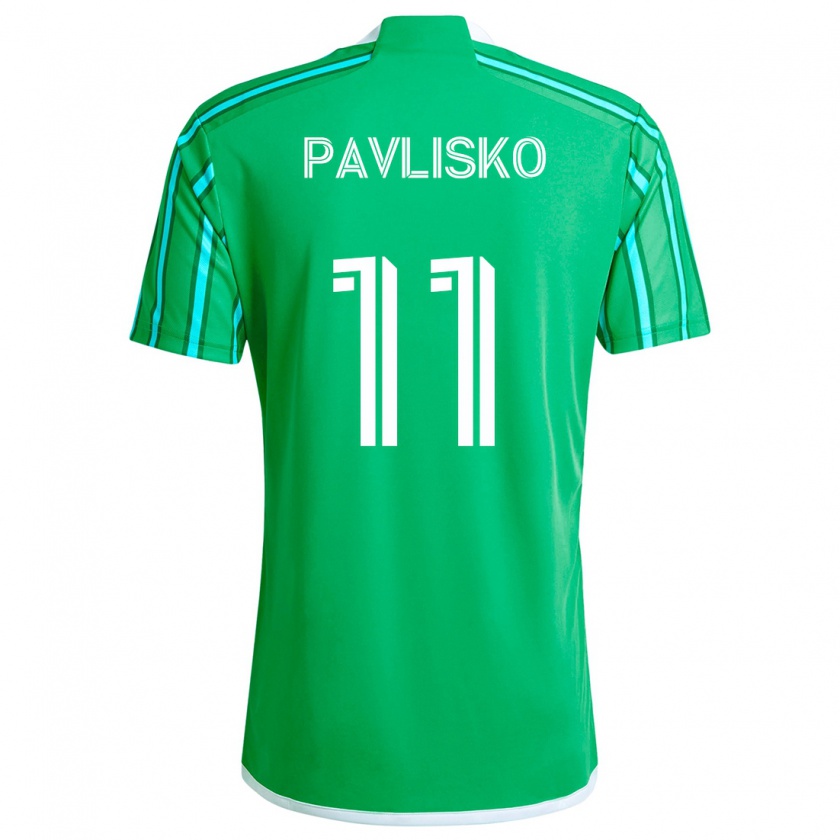 Kandiny Gyermek Kirsten Pavlisko #11 Zöld Fehér Hazai Jersey 2024/25 Mez Póló Ing