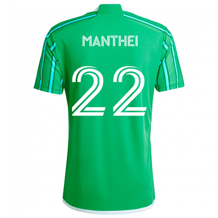 Kandiny Gyermek Leahi Manthei #22 Zöld Fehér Hazai Jersey 2024/25 Mez Póló Ing