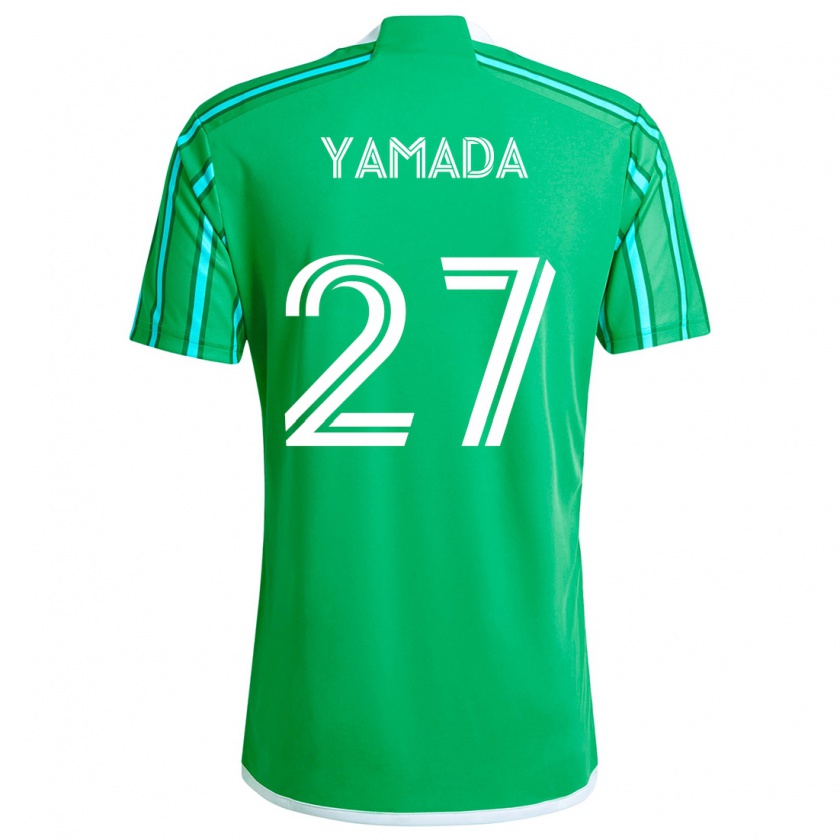 Kandiny Gyermek Hikari Yamada #27 Zöld Fehér Hazai Jersey 2024/25 Mez Póló Ing