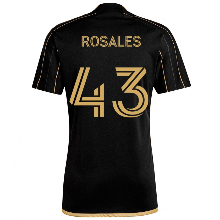 Kandiny Gyermek Diego Rosales #43 Fekete Arany Hazai Jersey 2024/25 Mez Póló Ing