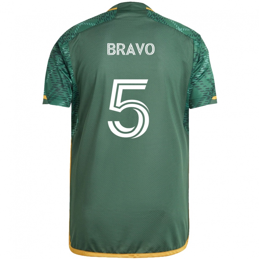 Kandiny Gyermek Claudio Bravo #5 Zöld Narancs Hazai Jersey 2024/25 Mez Póló Ing