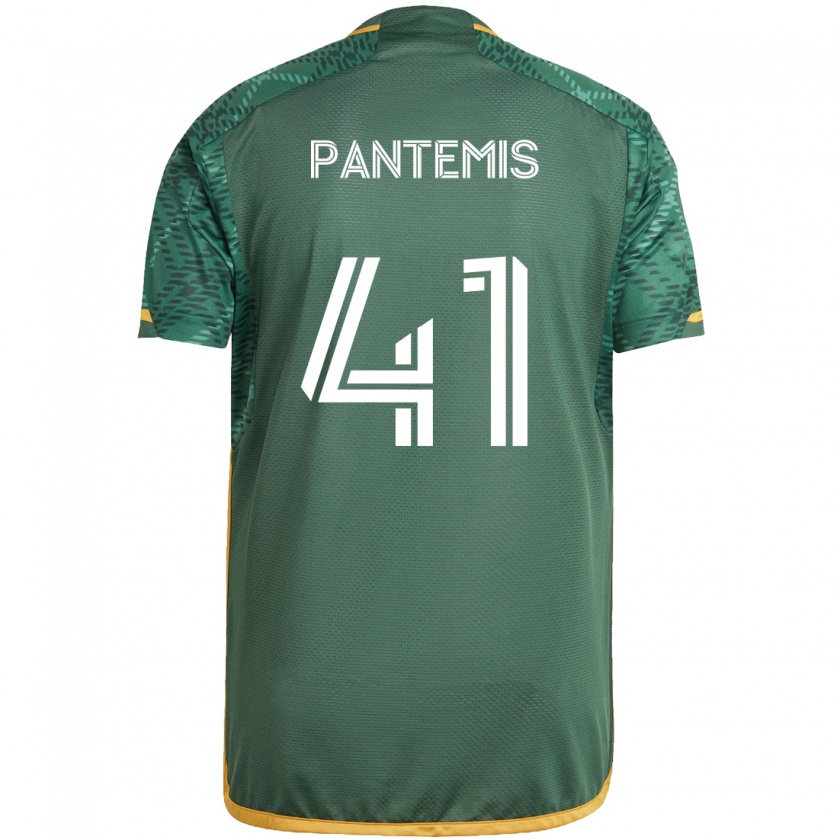 Kandiny Gyermek James Pantemis #41 Zöld Narancs Hazai Jersey 2024/25 Mez Póló Ing