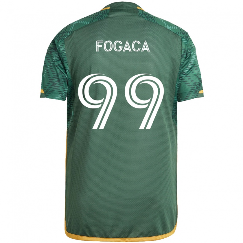 Kandiny Gyermek Nathan Fogaça #99 Zöld Narancs Hazai Jersey 2024/25 Mez Póló Ing