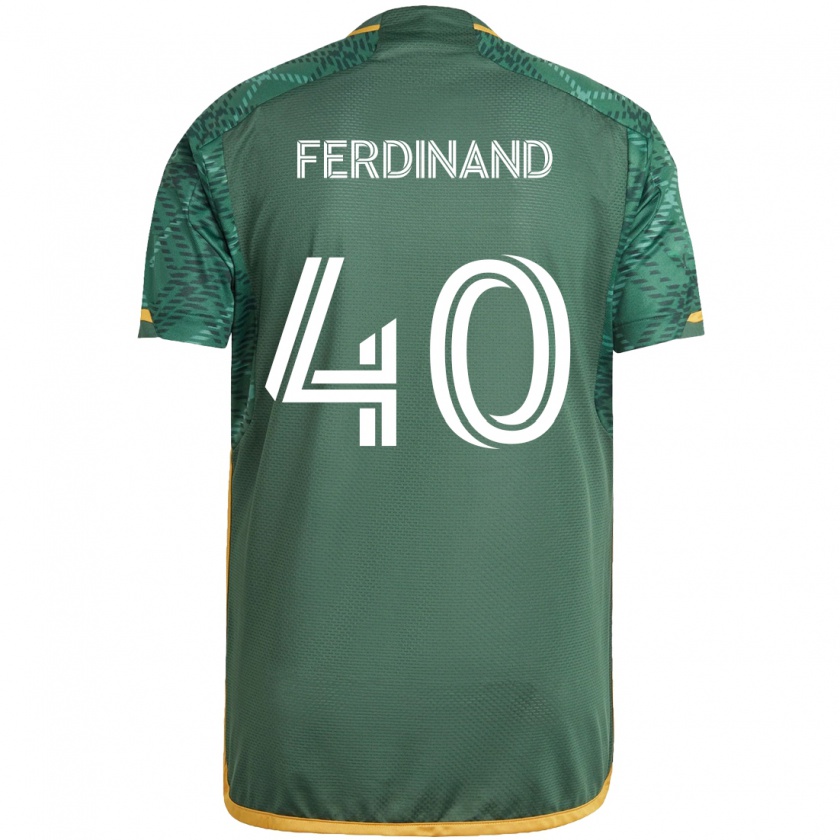 Kandiny Gyermek Keesean Ferdinand #40 Zöld Narancs Hazai Jersey 2024/25 Mez Póló Ing