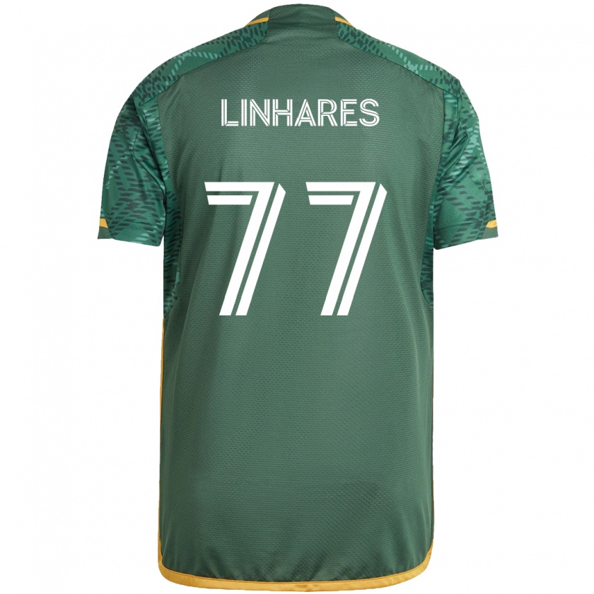 Kandiny Gyermek Kyle Linhares #77 Zöld Narancs Hazai Jersey 2024/25 Mez Póló Ing